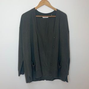 Sandro Hunter Green Snap Button Cardigan